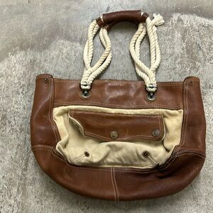 Vintage gap leather nautical bag